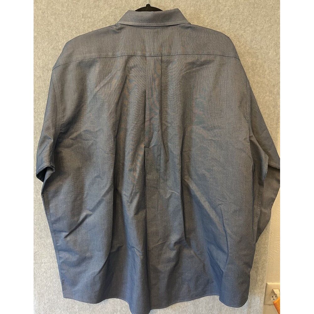 LL Bean Classic Oxford Shirt 100% Cotton Traditional Fit 18 34 Blue Long Sleeve‎ - Picture 3 of 8